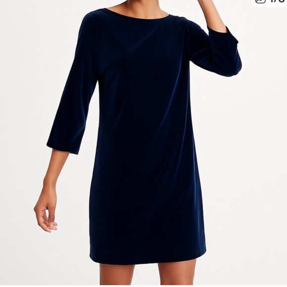 Banana Republic Dresses & Skirts - Banana Republic blue velvet mini dress Size 4 elegant holiday party sheath